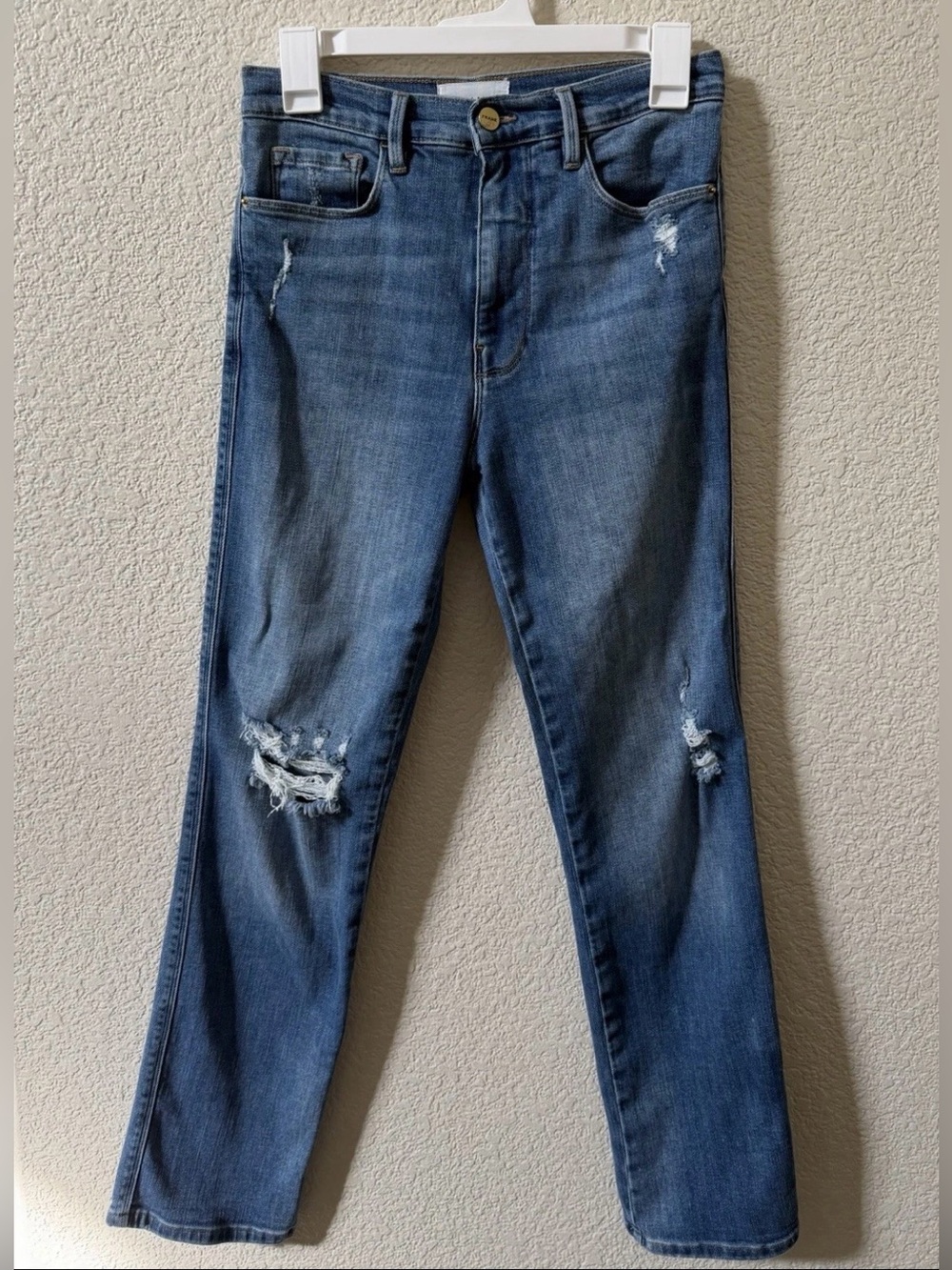 FRAME Size 27 Women’s Le Sylvie Slender Straight Leg Sonoma Rips Distressed Jean